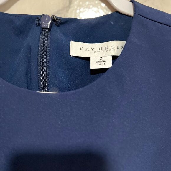 Kay Unger Raven Draped Sheath Midi Dress - Picture 4 of 16